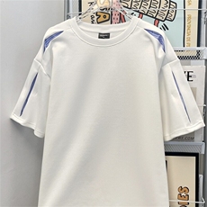 美式潮牌条纹解构短袖T恤男夏季cleanfit小众简约设计感YW134P42，男装T恤，星座1013-1