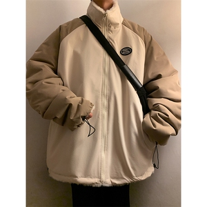 加厚棉袄兔毛外套港风日系棉衣双面穿夹克厚1016-1 W68 P118 K148图片