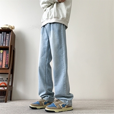 现货主推款加大码纯色直筒牛仔裤男XZ-310A-2BK305P50控78，男装牛仔裤，星座310A-2