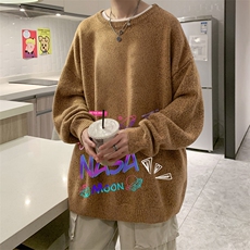 加厚加绒毛衣男大码毛线衣男针织衫男线衫M19186-P45加绒款-P65，男装针织衫/毛衣，电商A040