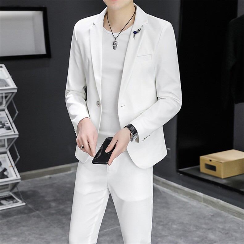 T832-P120 秋装时尚男士纯色西服两件套装职业装西服图片