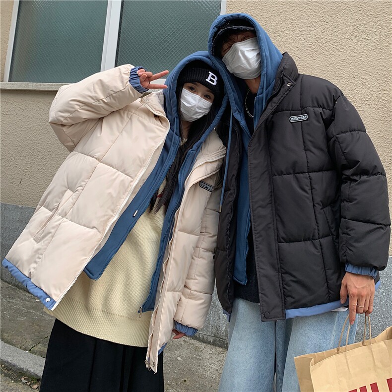 男女假两件棉衣棉服2025冬季新款潮情侣装C528-90,男装棉衣,星座911-2(原星座613-2）