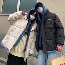 男女假两件棉衣棉服2025冬季新款潮情侣装C528-90，男装棉衣，星座911-2(原星座613-2）