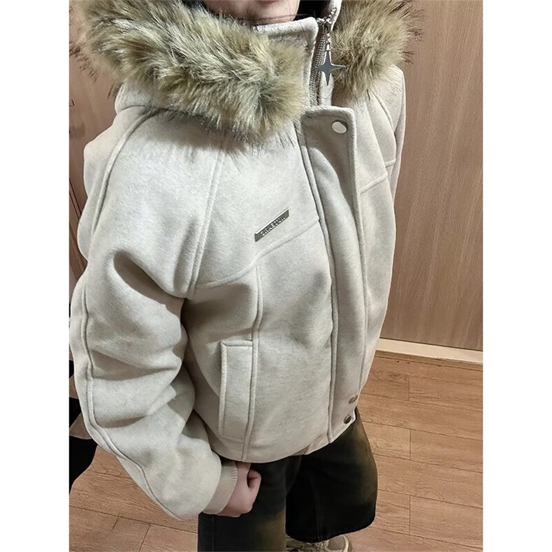 网图现货美式宽松大毛领呢子夹棉加厚棉服MY2259/特P105,男装棉衣,星座205-3