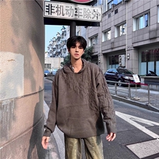 毛连帽羊毛衣针织浅花灰秋冬加厚保暖帽衫外套M5305，男装针织衫/毛衣，星座1116A（原606A-3）