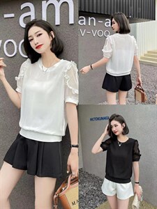 [现货]木耳边小衫，两色、四个尺码,其它,依柏璐(1F)