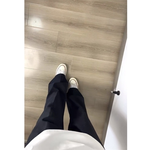 垂感冰丝西裤cleanfit黑色休闲裤微喇vibe裤子XK696-特P35图片