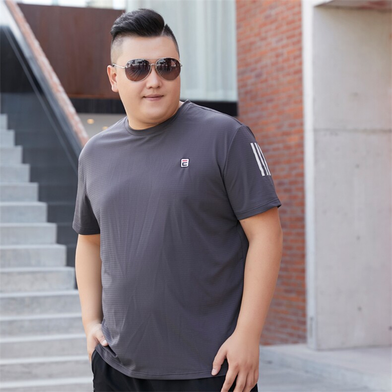 男大码圆领短袖T恤弹力网眼透气5032-1_T83(L-X4LP405XL-9XLP45,男装T恤,星座1516-1