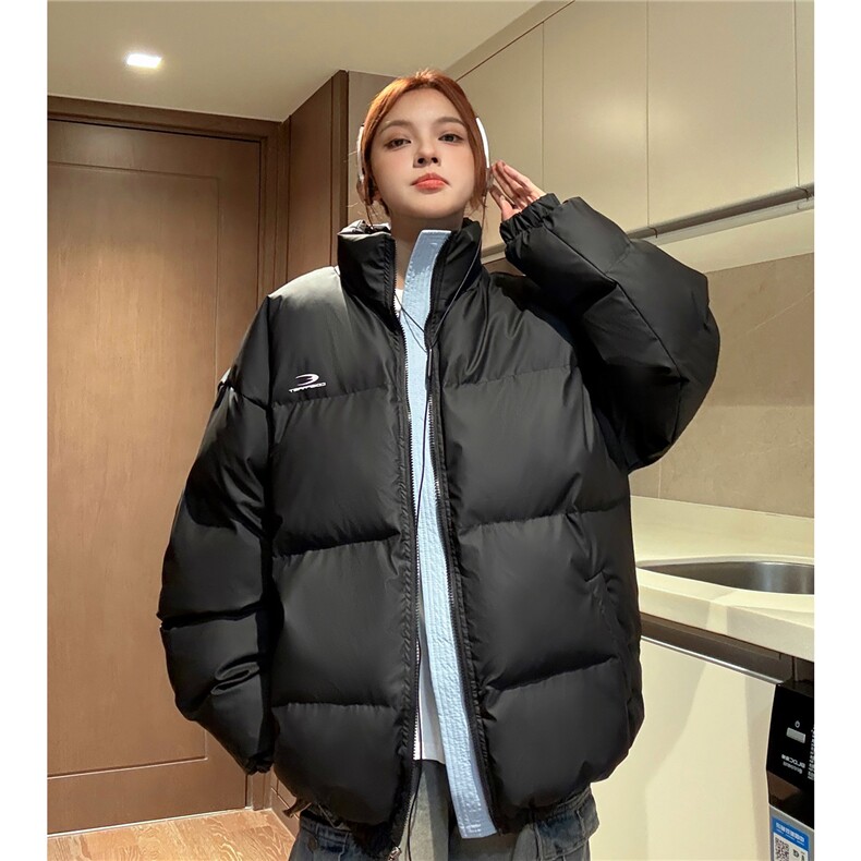 中性风冬装PU软皮美式撞色棉服logo棉衣休闲外套男女G1102P128,男装棉衣,电商A339