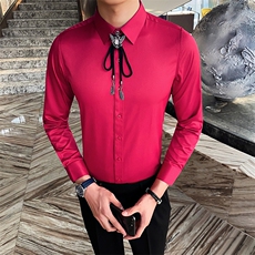送配饰2021春夏新款夜店DJ衬衫男士长袖发型师衬衣A470-CS25，男装衬衫，电商A207