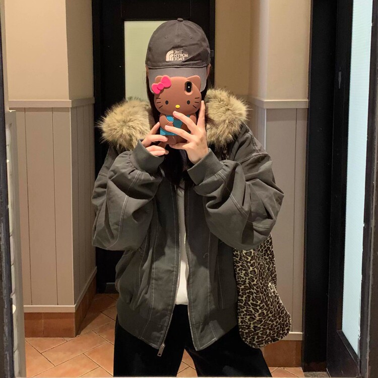 潮座山雕棉服外套女2025冬季新款美式复古男女同款加厚棉衣棉袄,男装棉衣,星座218-8