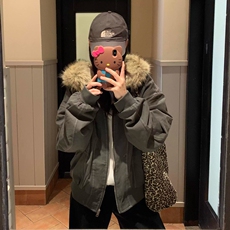 潮座山雕棉服外套女2025冬季新款美式复古男女同款加厚棉衣棉袄，男装棉衣，星座218-8