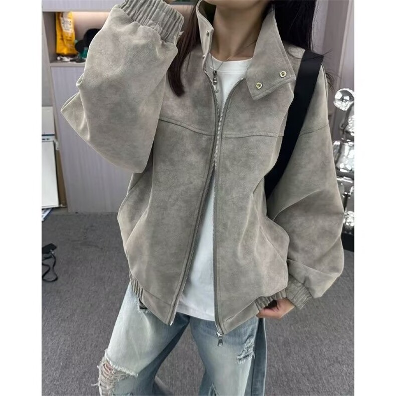 W11104-P70网图现货春季新款潮牌复古PU皮立领皮衣夹克外套,男装夹克,星座1608