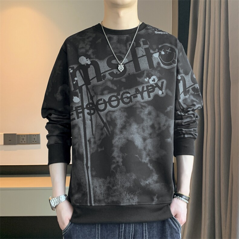 大码秋冬潮流印花卫衣男宽松休闲W6656小码P32大码P37,男装卫衣,星座1107-1