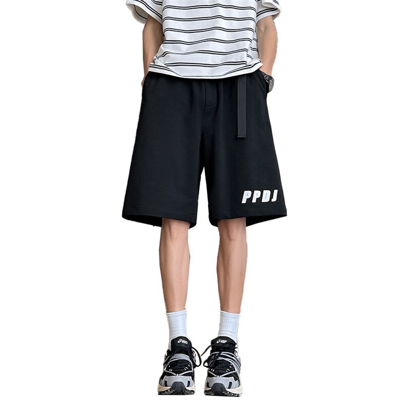特批P33无差价25夏季休闲字母印花腰带曼巴棉重磅短裤男DK5986,男装休闲裤,电商A001
