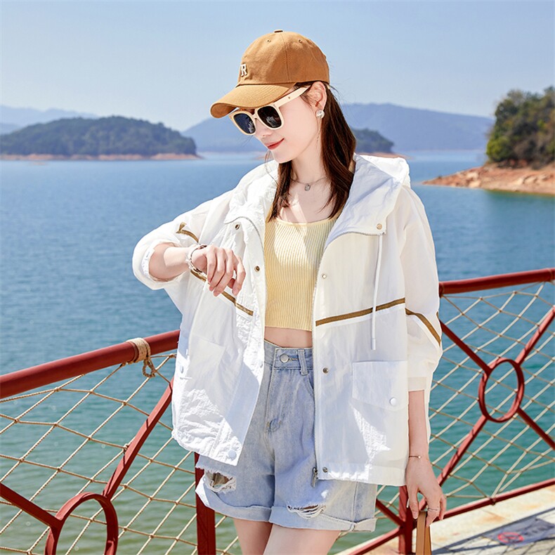 2025新款防紫外线中长款防晒衣女夏季百搭小个子开衫薄外套高级感，女装防晒衣，可可小西