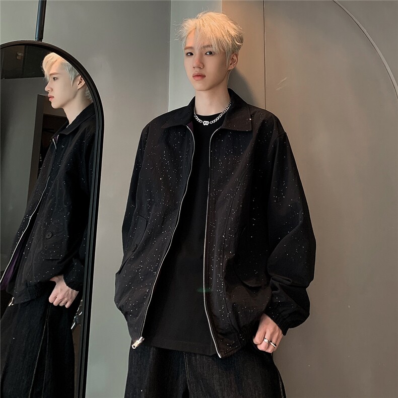 正反两面穿满天星外套男春秋季飞行园夹克宽松休闲外套JK105-P115,男装夹克,电商C307