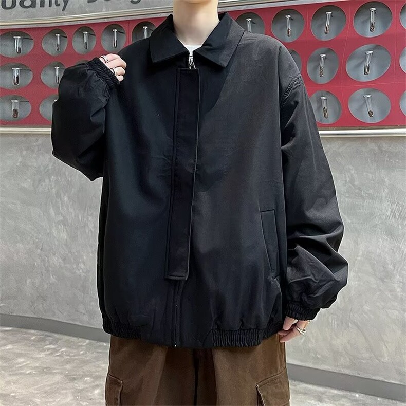 短款外套男生秋冬款美式垫肩飞行员夹克春秋男士机车上衣W32,男装夹克,星座1116A-1（原606A）