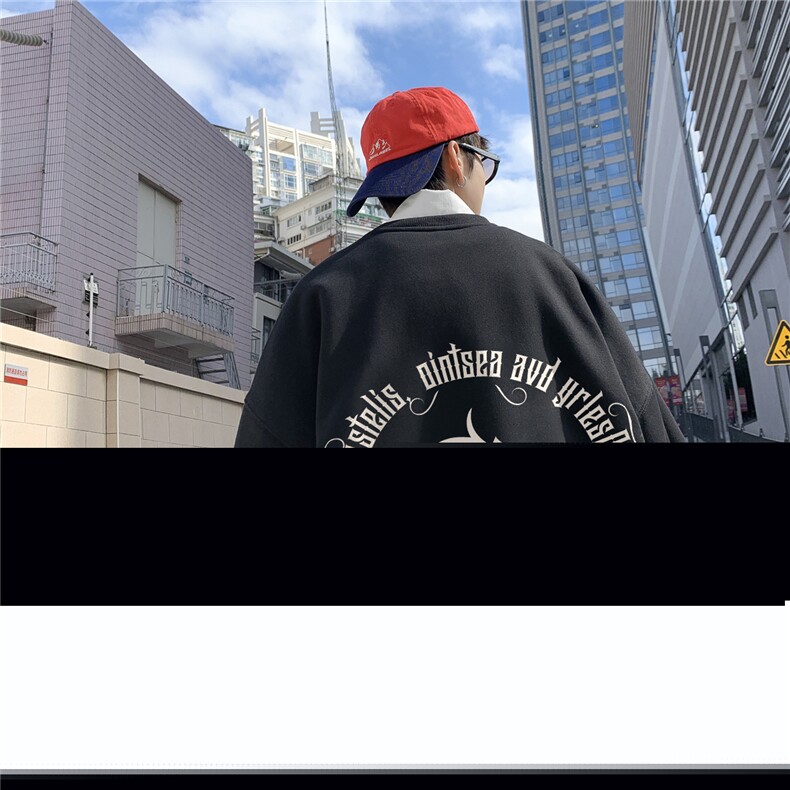 ！直播品质重磅宽松大码港风R印花圆领卫衣WY73-特p28,男装卫衣,星座508（原C305）