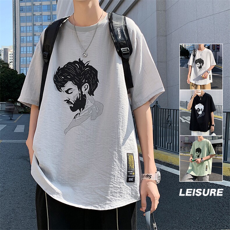 夏季新款港风印花T恤时尚百搭冰丝圆领T恤BS3104-P32图片