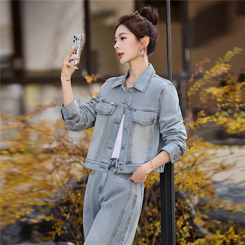 []新款2026年休闲洋气款牛仔套装,女装套装/套裙,新感觉