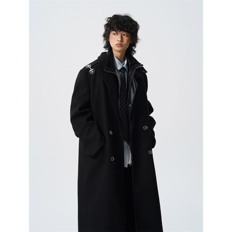 现货秋冬季中长款毛呢大衣男韩版飞机扣风衣外套812-F682-P138，男装风衣，星座812