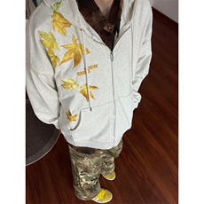 数据款现货！！黄金枫叶刺绣开衫卫衣高级重工连帽外套QLM01-P78，女装短外套，星座1005-6
