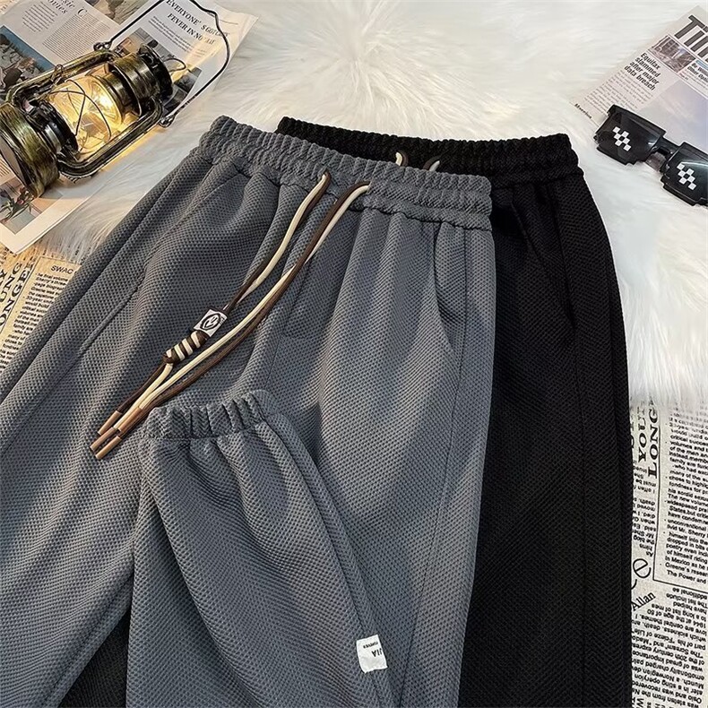 夏季新款时尚潮男百搭宽松休闲束脚裤图片