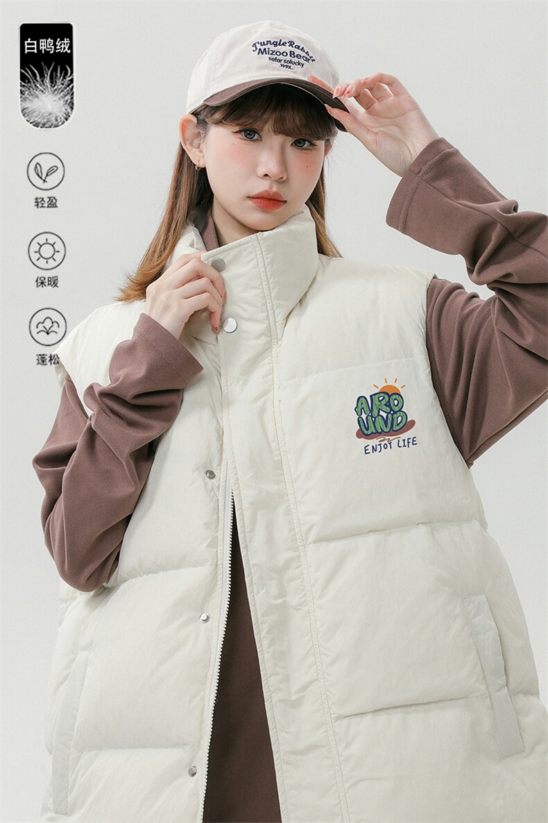 中性风新款冬季时尚百搭宽松白鸭绒羽绒马甲MJ616特批115控168,女装马甲,电商A268
