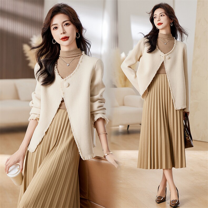 新款纯手工缝制流苏工艺双面羊毛呢西装外套，女装毛呢外套，丝露依尚（原SL）