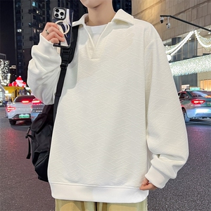 春季新款大码男士翻领套头提花卫衣 6657-P42大码元图片