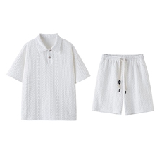 现货TZ766-TP50控88套装夏季新款港风宽松短袖短裤T恤大码男装，男装T恤，电商A059