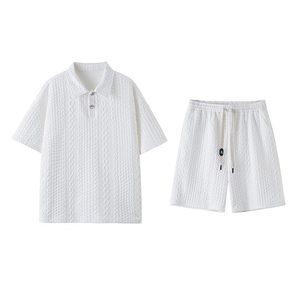 现货 TZ766-TP50 控88 套装夏季新款港风宽松短袖短裤T恤大码男装图片