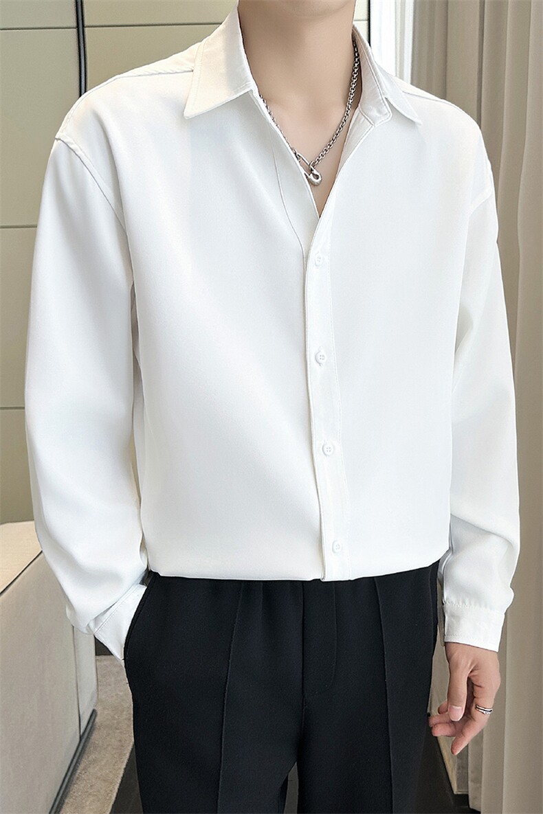 B216CS365P552025秋装新款男士长袖衬衫V领衬衣轻熟风,男装衬衫,电商B216（原B302）