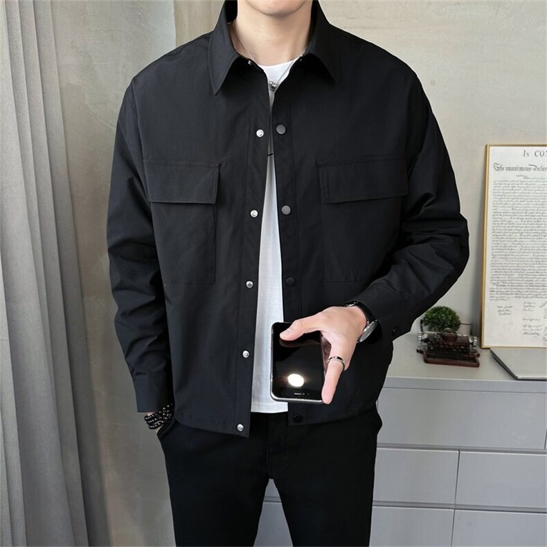 2025春季店主风新款简约休闲翻领夹克高品质外套男潮JK160-P95,男装夹克,电商A413