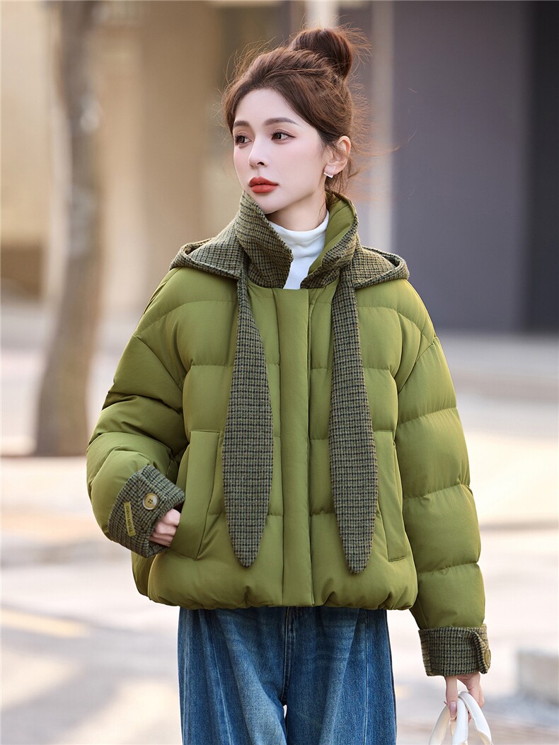 [现货现货]2026冬装新款羽绒服女短款90白鸭绒外套帽子可拆卸现货,女装羽绒服,一安秀