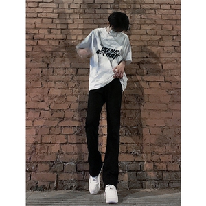 图片已授权弹力渐变大码微喇毛边直筒牛仔裤男K860-K861-K866-P50图片