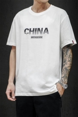 铁网平铺china字母印花短袖T恤潮牌休闲半袖QT5070-T2005，男装T恤，星座810(原QT5070)