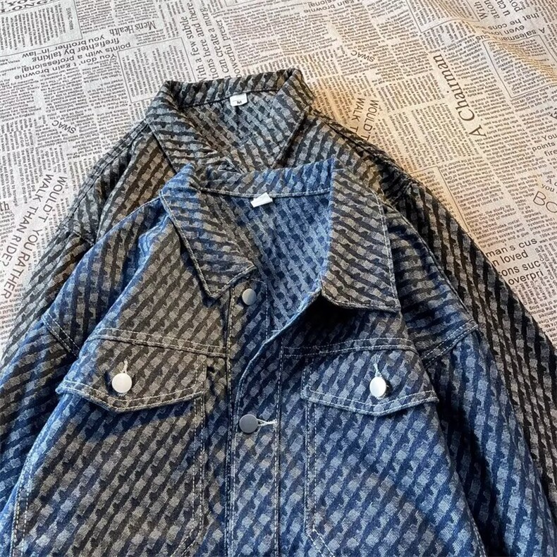 工装翻领牛仔外套男士潮流宽松拼接衣服D0031P65,男装夹克,星座1116-2