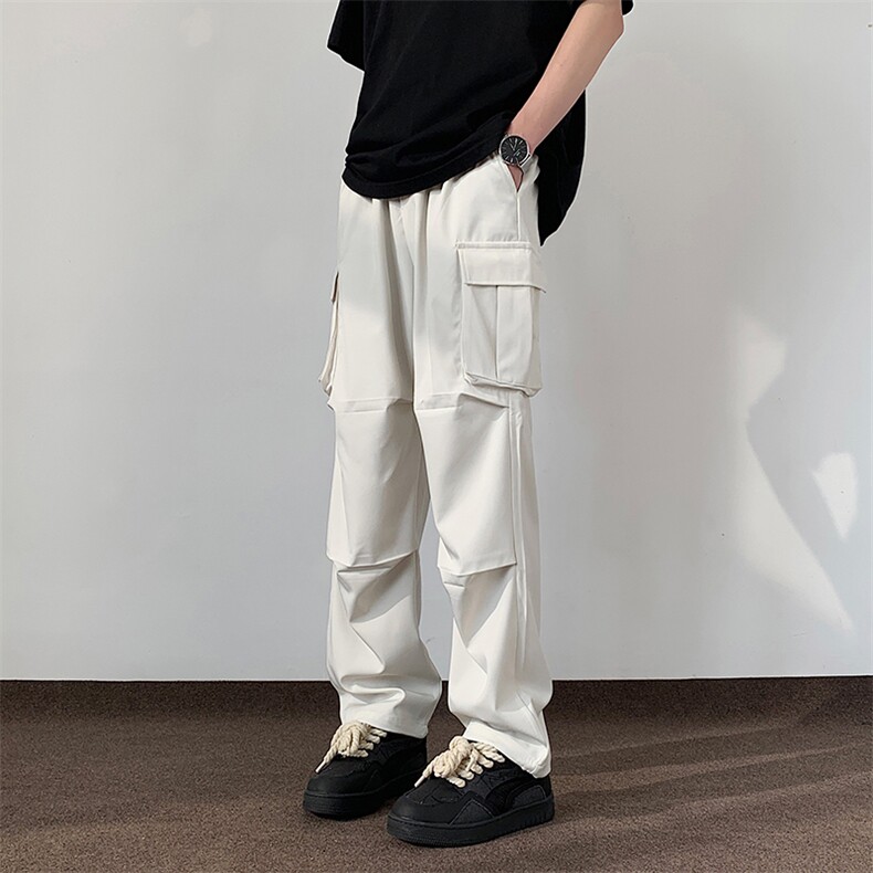 双色美式大口袋工装裤男春夏新款宽松运动直筒休闲长裤K322/p52,男装工装外套,电商B381-1