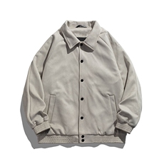 中性风麂皮绒立领夹克男宽松落肩纯色上衣外套JK721-P70，男装夹克，星座1204-3