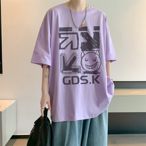 已注册/夏季内景日系青年宽松短袖T恤男潮大码打底衫DT00598/P25图片