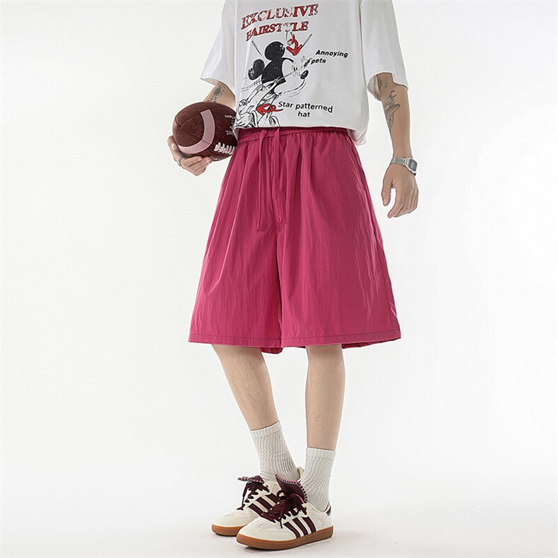 8XL-M多巴胺短裤男款夏季冰丝薄款休闲透气五分裤沙滩DK26004P25，男装休闲裤，电商B312