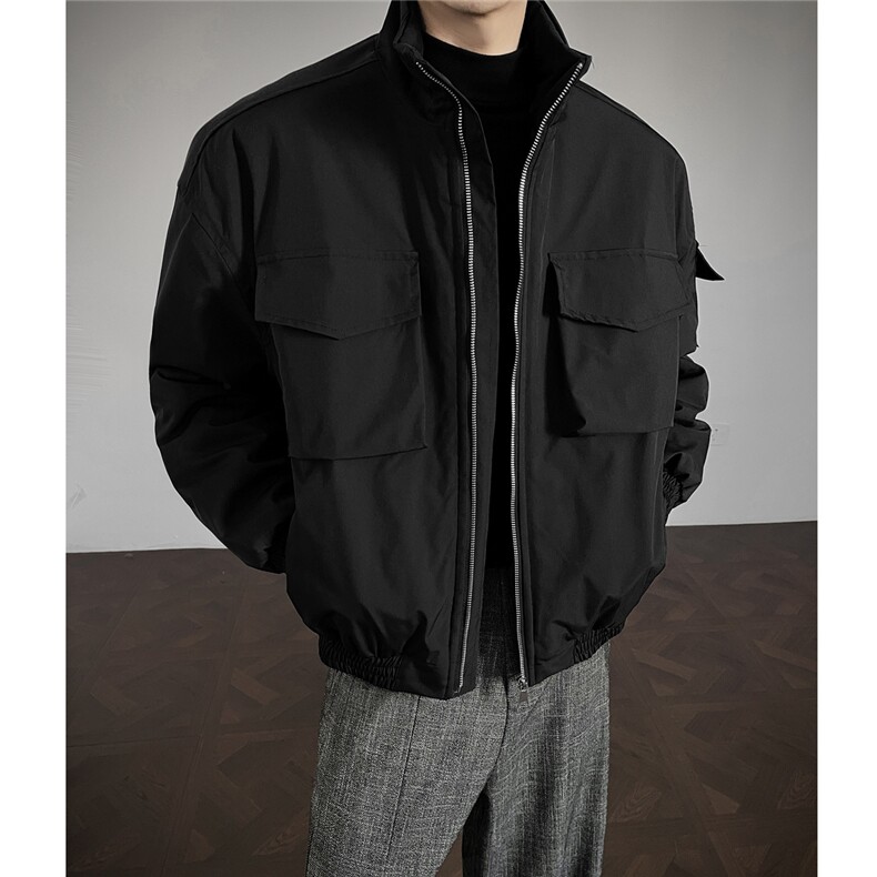 W85129特P90控158工装立体口袋宽肩立领加厚棉衣棉服男,男装棉衣,电商B205