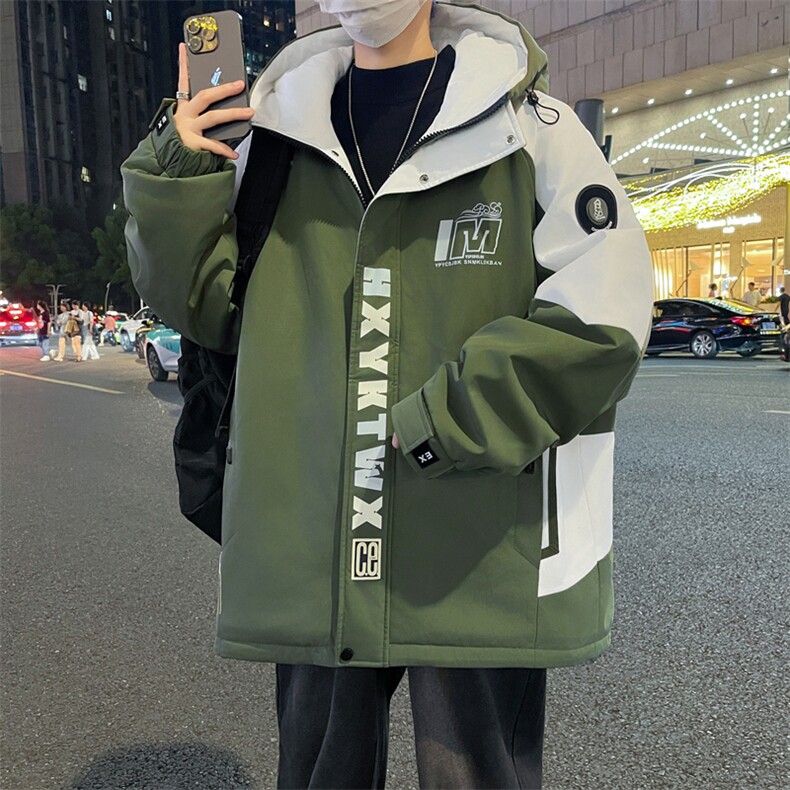 加绒加厚连帽夹克男秋冬时尚潮流加厚棉衣男外套MY1686-P73,男装夹克,星座310B-3