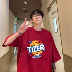 220g纯棉美式夏季短袖t恤男DT409-特批19 控38图片