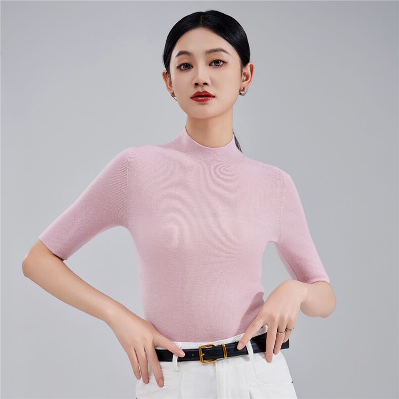 2025年秋季新款必达半高领羊毛衫,女装羊毛衫,蒙亿羊绒
