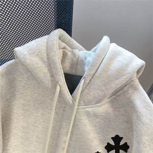 春款男女连帽卫衣十字架拼接宽松休闲外套大码S-5XL WY700 P40图片