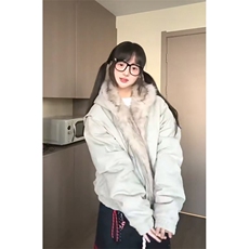 现货高品质美式高街冬季重磅硬挺短款座山雕毛领棉衣男女加厚外套，男装棉衣，电商A443