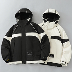 潮牌炸街派克服工装羽绒服女2025新款冬季90白鸭绒连帽保暖外套，男装羽绒服，电商A234